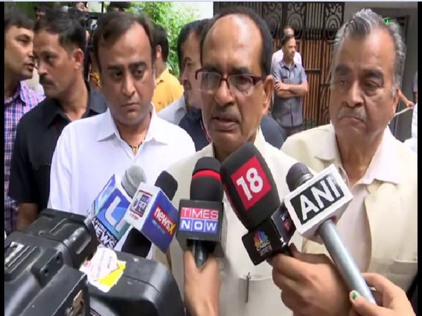 Shivraj Singh Chouhan speaking to reporters in New Delhi on Sunday. Photo/ANI