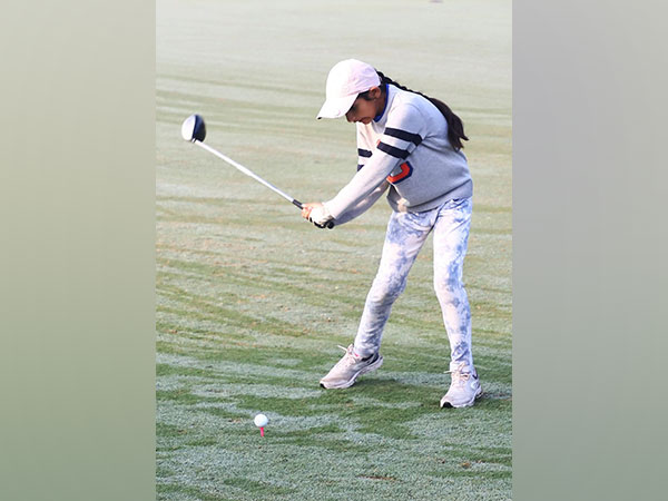 Ojaswini Saraswat in action during 7th leg of US Kids Golf India North series