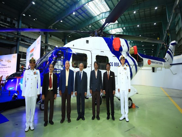 Defence Secretary Dr Ajay Kumar inducts ALH Mk-III into the Indian Coast Guard.