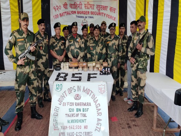 BSF-DRI in a joint operation seized  1,68,500 Yaba tablets worth Rs 8.52 crore.