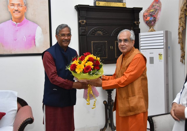 Dr Rajiv Kumar meets CM Trivendra Rawat