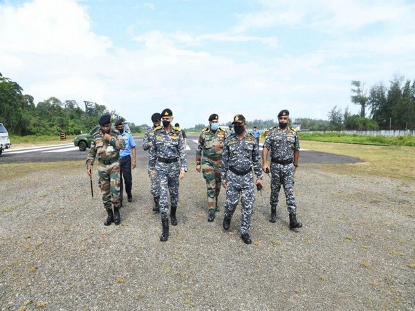 Chief of Naval Staff Admiral Karambir Singh in Campbell Bay, Great Nicobar Island. [Photo/ANI]