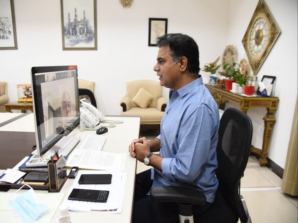 Telangana IT and Industries Minister KT Rama Rao during a webinar with PAFI on Friday. Photo/ANI