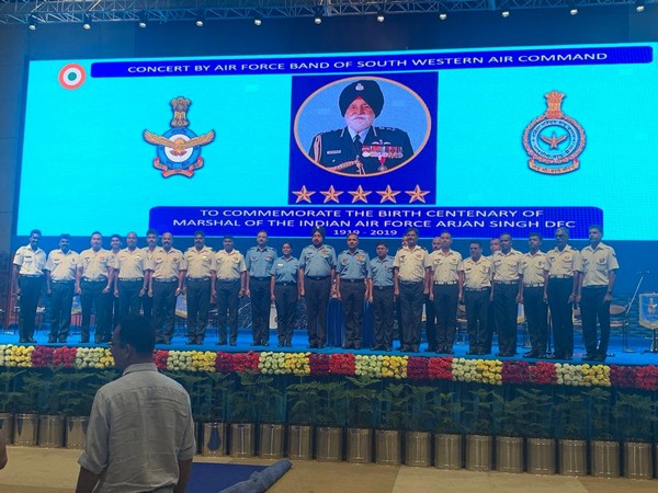 IAF organised a special Air Force Band concert to commemorate the birth centenary of the Marshal of the IAF Arjan Singh here on Saturday. Photo/ANI