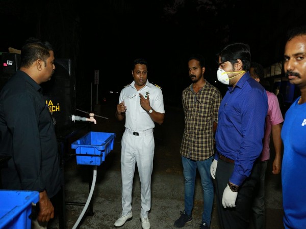 Eight hand sanitising units handed over by South Naval Command to DM Ernakulam, Kerala on Tuesday