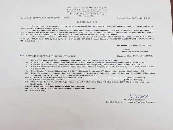 Notification by School Education Department