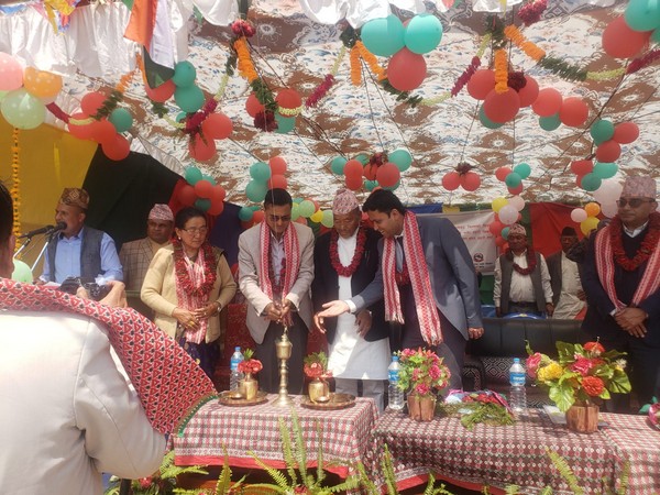 First Secretary in the Indian Embassy of Kathmandu, Rohit Mishra along with other ministers of Nepal, inaugurating the school. 