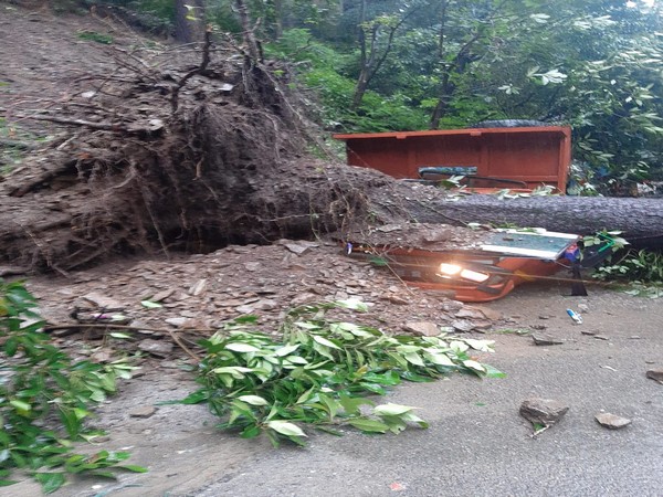 A landslide occurred near Khalini road in Shimla