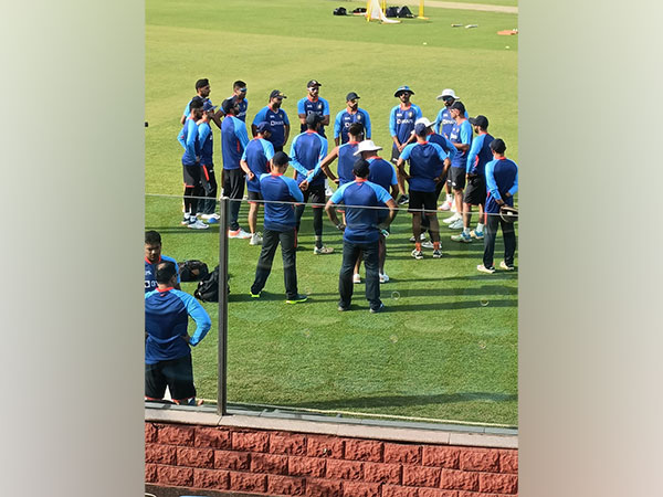 Team India while practicing at Arun Jaitely Stadium (Photo/ANI)