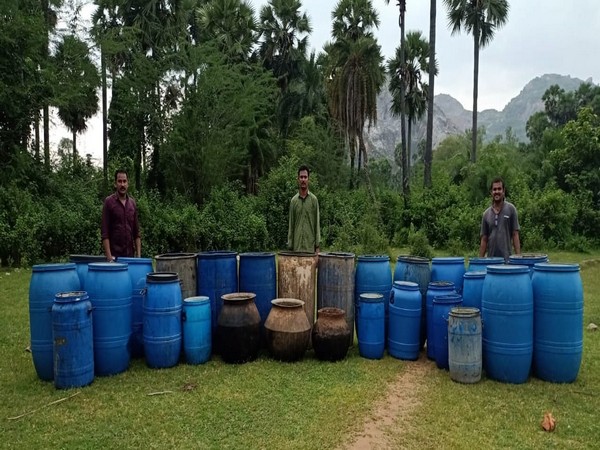 SEB raided country liquor making unit in Visakhapatnam district (Photo/ANI)