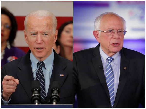 Former Vice President Joe Biden and US Senator Bernie Sanders