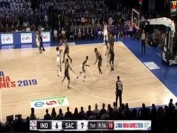Players of Sacramento Kings and Indiana Pacers in action in Mumbai (Photo/ NBA Twitter)