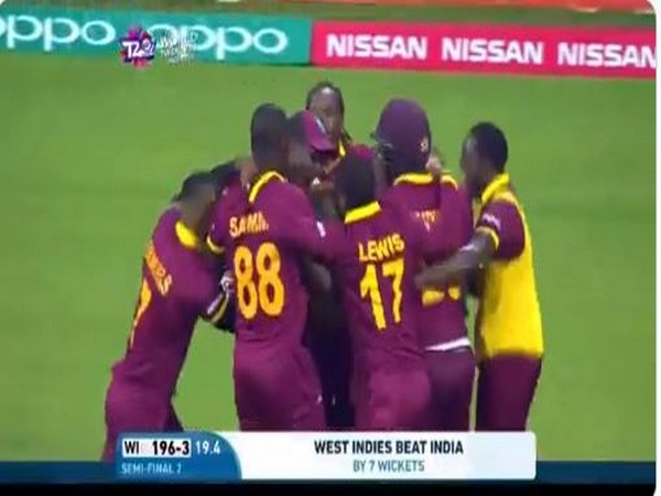 West Indies celebrate after defeating India (Photo/ ICC Twitter)