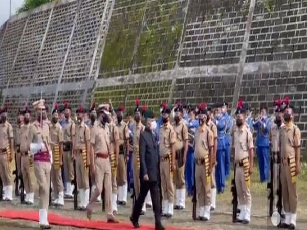 BD Mishra during his arrival in Aizawl on Wednesday.