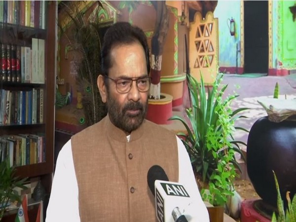 Union Minister Mukhtar Abbas Naqvi speaking to ANI in Delhi on Wednesday. [Photo/ANI]