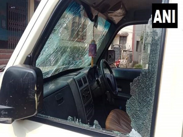 Vehicle of State Congress president Pijush Kanti Biswas was attacked allegedly by BJP workers. 