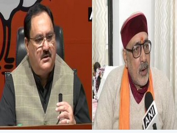 BJP president JP Nadda (l) and  Union Minister Giriraj Singh