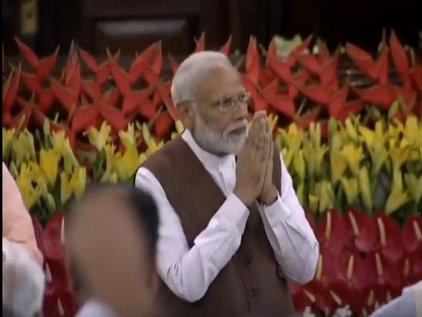 PM Narendra Modi at the Parliament in New Delhi on Saturday. Photo/ANI