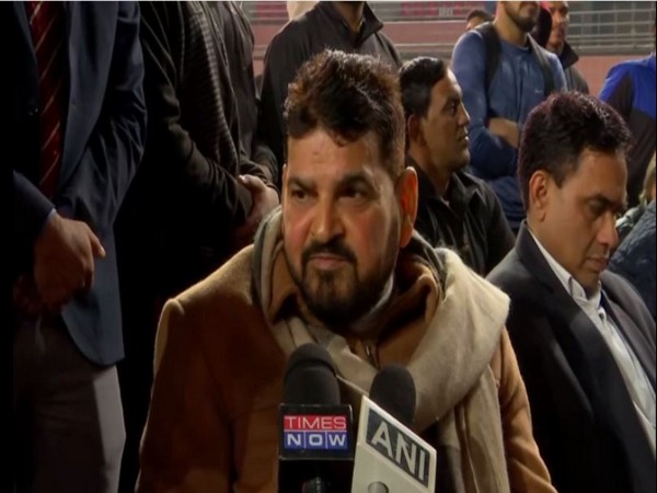 WFI president Brij Bushan Sharan Singh speaking to reporters in New Delhi on Friday. Photo/ANI