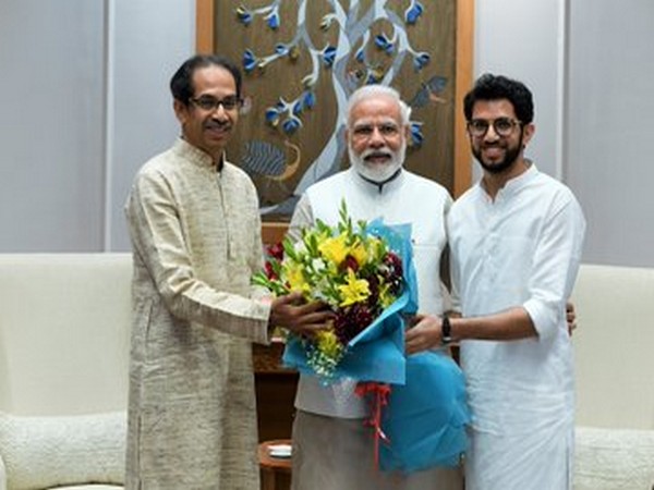 Maharashtra Chief Minister Uddhav Thackeray and son Aaditya with Prime Minister Narendra Modi in New Delhi on Friday.