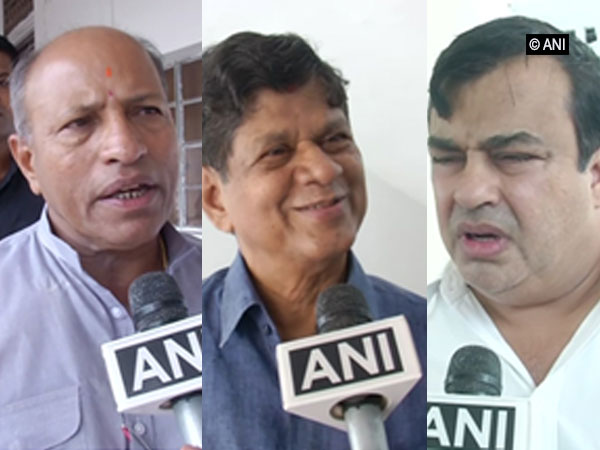 BJD leaders Amar Satpathy, Soumya Ranjan Patnaik and Rohit Pujhari (left to right) speaking to ANI.