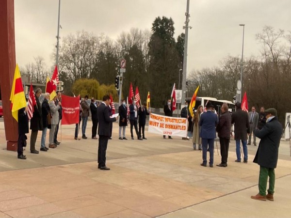 United Kashmir People's National Party (UKPNP) holding the protest in Geneva.