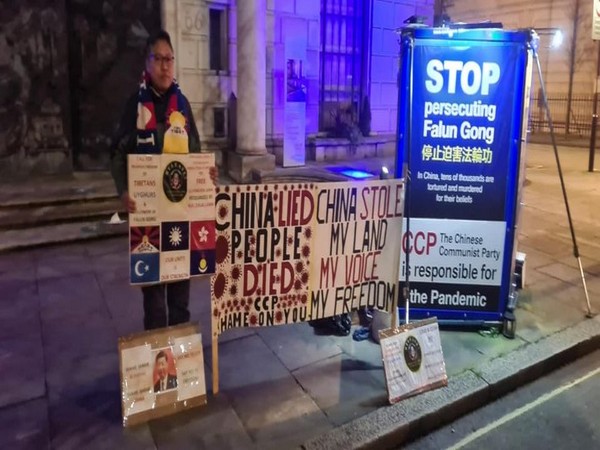 Anti-China vigil held in London outside the 