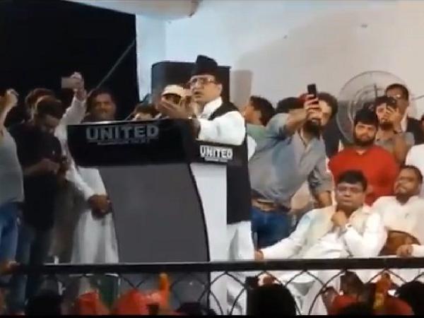SP leader Azam Khan addresses public in Lucknow, UP [Photo/ANI]