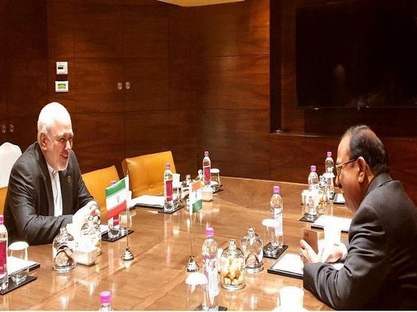 Iranian Foreign Minister Javad Zarif meeting National Security Advisor (NSA) Ajit Doval in New Delhi on Wednesday. (Photo Credits: IRNA News Agency)