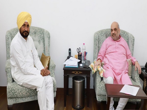 Punjab Chief Minister Charanjit Singh Channi with Union Home Minister Amit Shah in New Delhi (Photo/ANI)