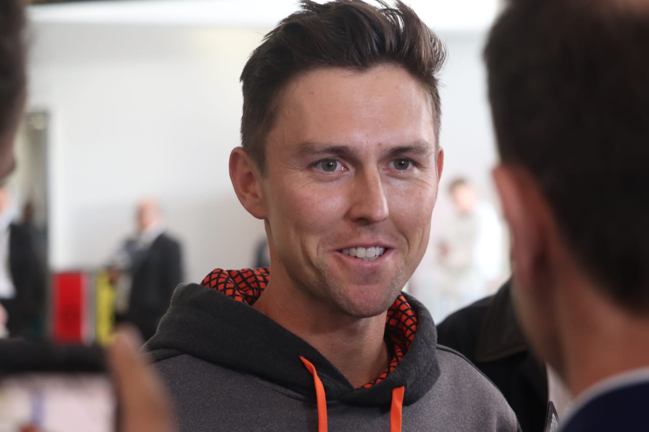 New Zealand fast bowler Trent Boult at Auckland Airport