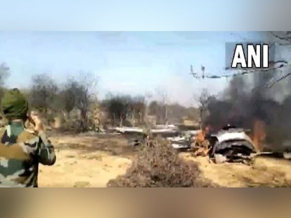 Visual from the spot of the crash in Morena (Photo/ANI)