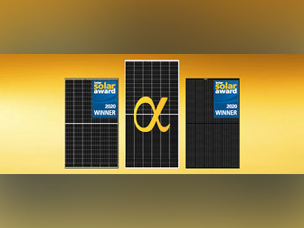 The award-winning REC Alpha Series winning the outstanding innovation award for module Technology at the PV Module Tech by Solar Quarter India