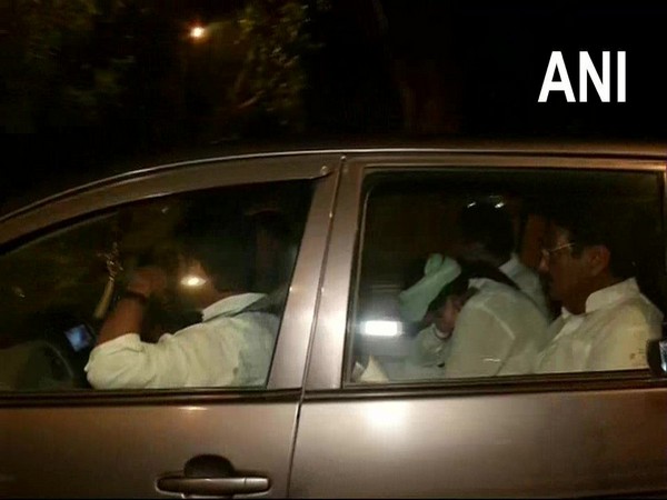 Lokhit Party leader Gopal Kanda leaving JP Nadda's residence in Delhi late on Thursday (Photo/ANI)