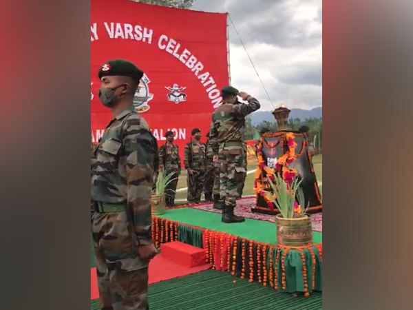 Swarnim Vijay Varsh mashaal ceremony underway in Jammu and Kashmir's Vigam on Saturday.