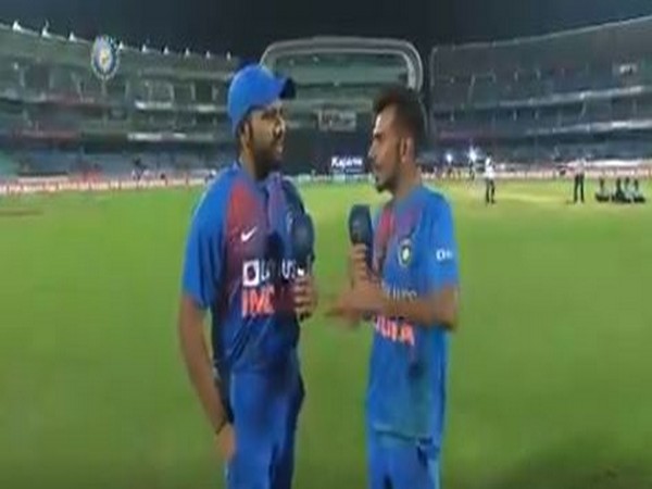 Rohit Sharma in conversation with Yuzvendra Chahal (Photo/ BCCI Twitter)