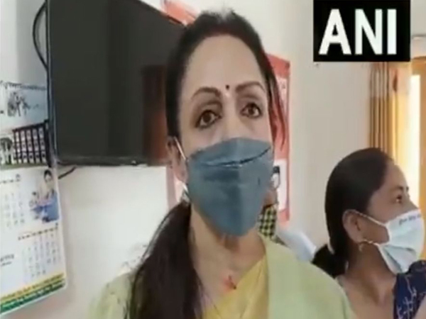 BJP MP Hema Malini speaking to ANI in Mathura on Monday. [Photo/ANI]