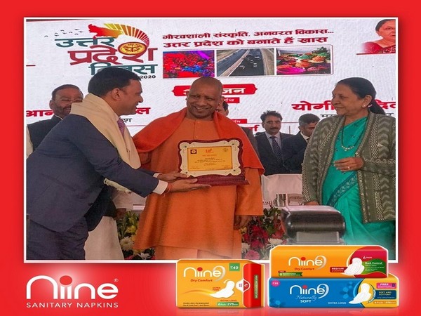 Amar Tulsiyan, founder of Shudh Plus Hygiene Products, Niine Sanitary Napkins, recognized for Industrial Contribution on Uttar Pradesh Day