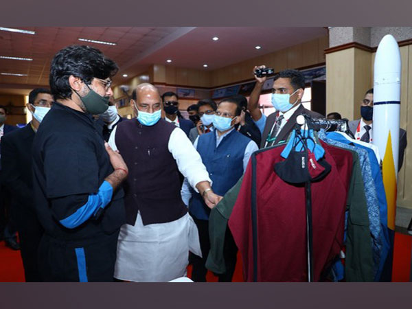 Raksha Mantri discussing Nyokas High-tech clothing for Indian Defence Forces at the Aero India Show