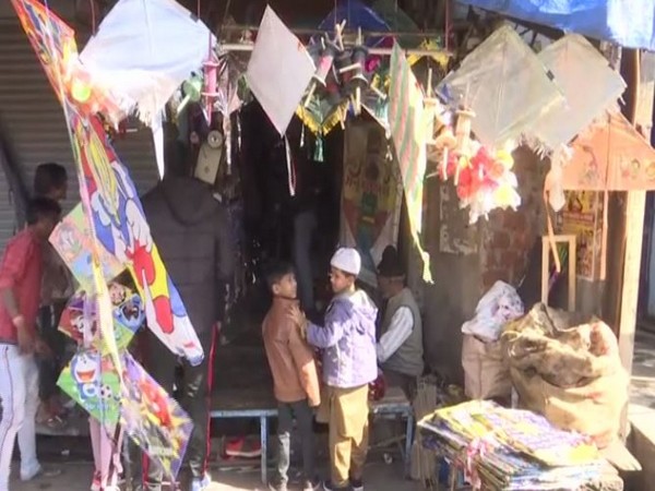 One of the kite shops in a local market in Bhopal on Monday. Photo/ANI