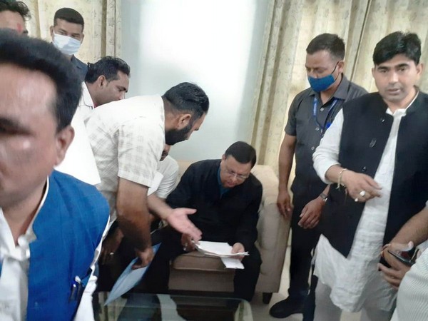 Uttarakhand Chief Minister Pushkar Singh Dhami at Circuit House, Kathgodam. (Photo/ANI)