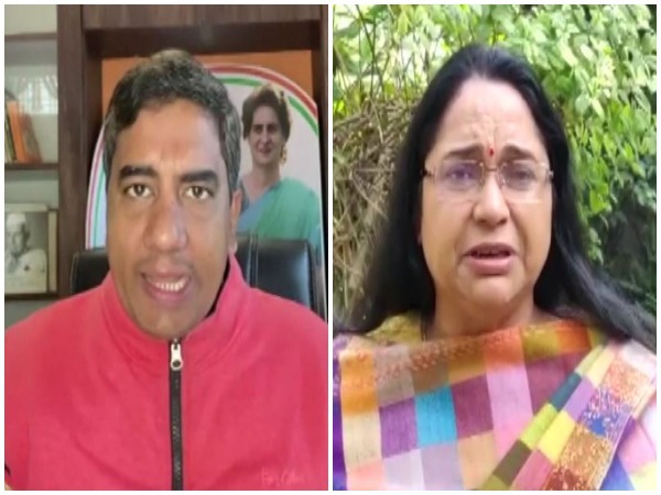 Anshu Awashthi from Congress and SP leader Juhi Singh. (Photo/ANI)