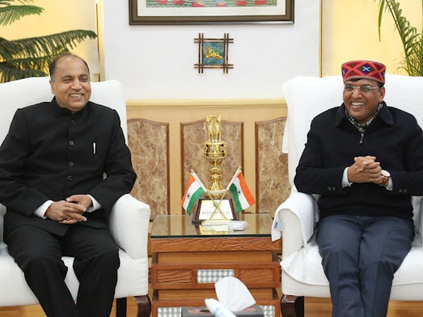 Himachal Pradesh Chief Minister Jai Ram Thakur called on Union Health Minister Mansukh Mandaviya. (Photo/ANI)