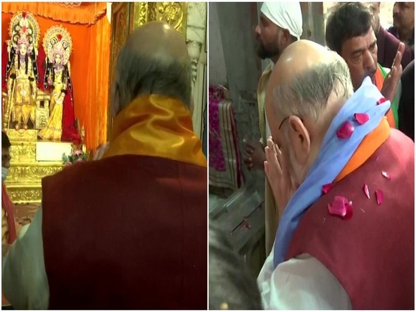 Amit Shah offers prayer at Durgiana Temple and Valmiki Temple (Photo/ANI)