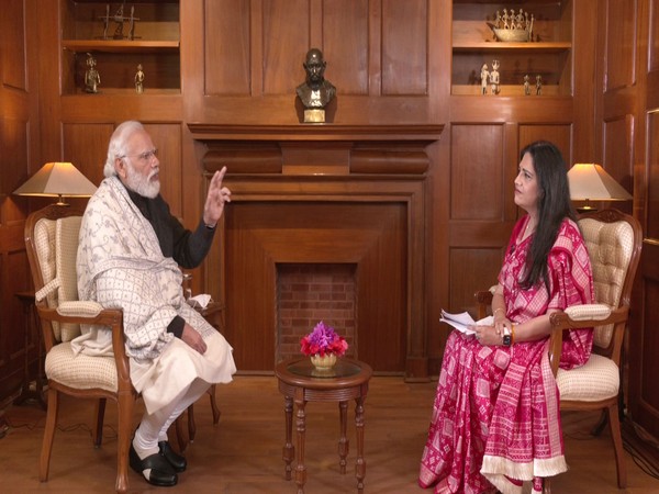 Prime Minister Narendra Modi in an exclusive interview with Smita Prakash, Editor ANI (Photo/ANI)
