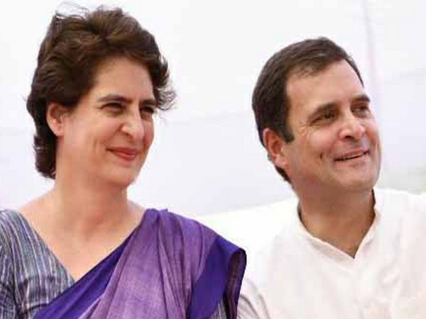 Congress leaders Priyanka Gandhi Vadra and Rahul Gandhi. Photo/ANI