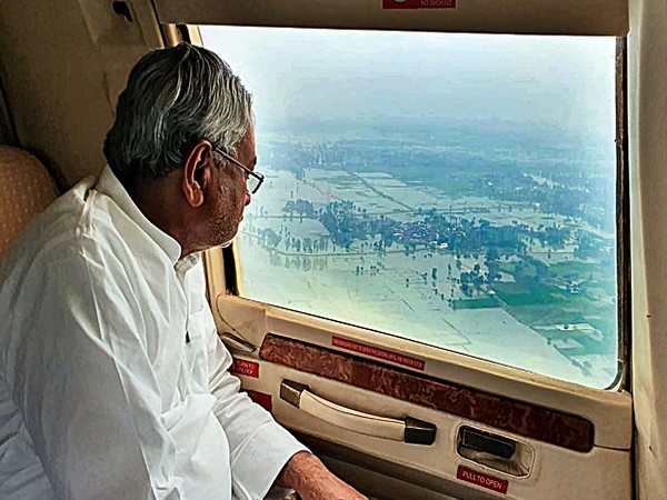 Chief Minister Nitish Kumar had taken an aerial survey of the flood-affected areas in the state on October 4. Photo/ANI
