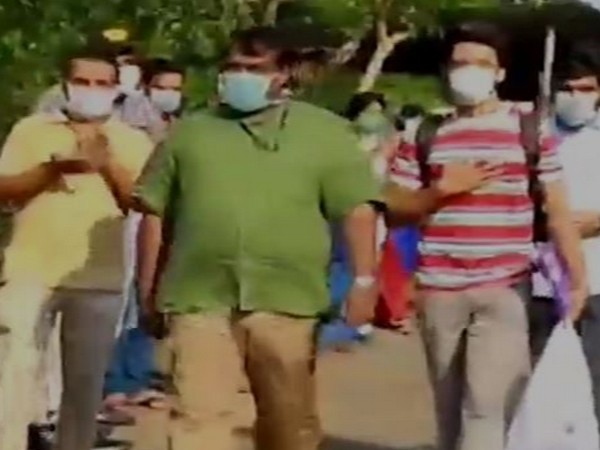 Vishnu (R) was discharged from the Kalamassery Medical college on Saturday morning. [Photo/ANI]