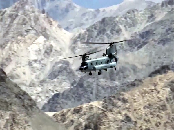 IAF's Chinook helicopter flying over Ladakh sector (file pic)