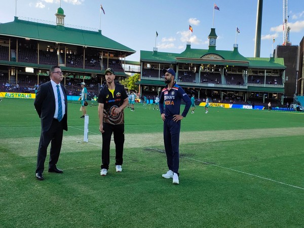 Aaron Finch spins the coin at the toss (Photo: BCCI twitter)